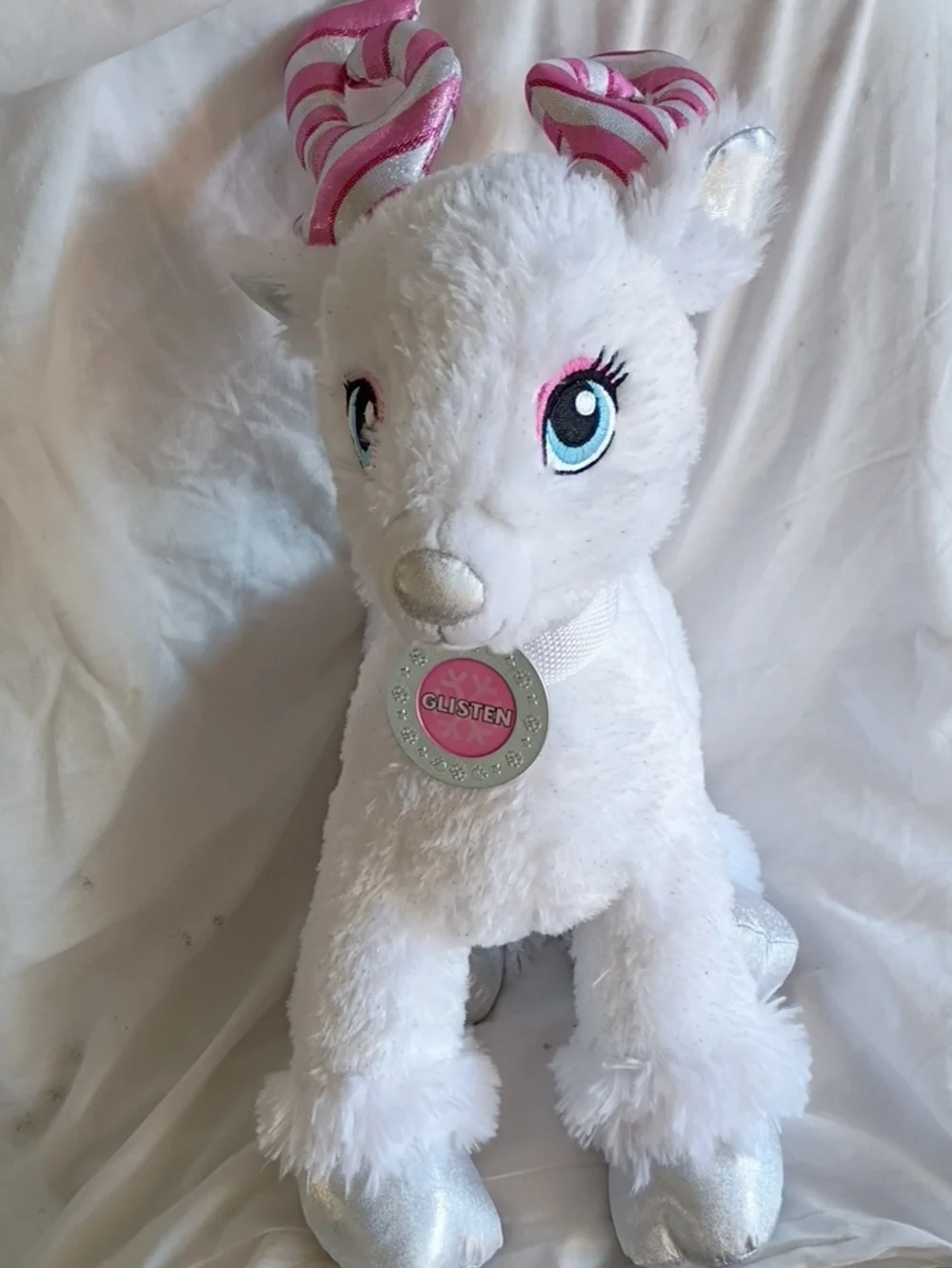 EUC Build A Bear BAB Candy Cane Glisten Reindeer BABW Workshop Christmas 2018